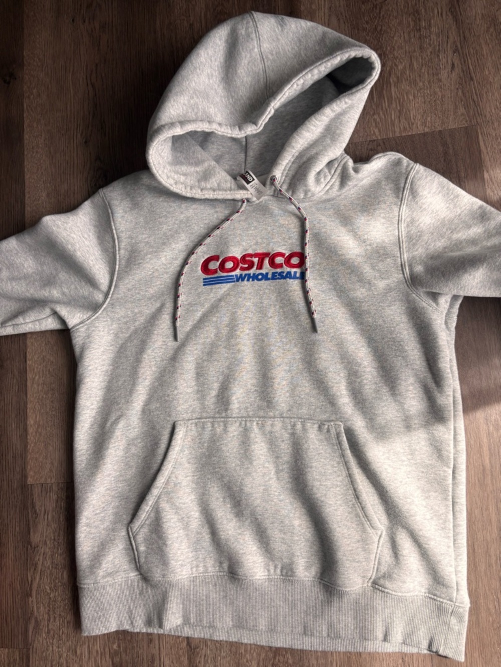 Kirkland Signature Gray Hoodie with Red & Blue Costco Logo